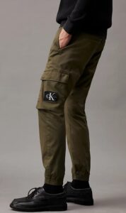CALVIN KLEIN – Pantaloni Uomo Cargo Lavato Skinny Verde Oliva
