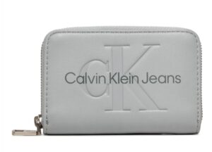 CALVIN KLEIN – Portafoglio Donna con Zip Integrale RFID Grigio