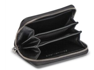 CALVIN KLEIN – Portafoglio Donna con Zip Integrale RFID e Scomparto sul Retro Nero