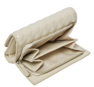 CALVIN KLEIN JEANS – Portafoglio Donna a Tre Ante RFID Trapuntato Piccolo Beige