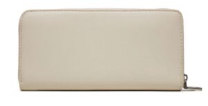 CALVIN KLEIN JEANS – Portafoglio Donna con Zip Integrale e Logo Eggshell