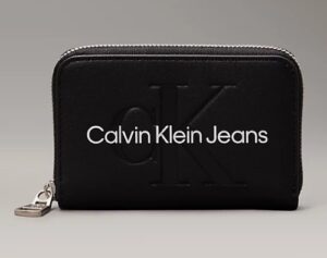 CALVIN KLEIN – Portafoglio Donna con Zip Integrale RFID Nero