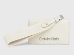 CALVIN KLEIN – Portafoglio Donna con Zip Integrale e Borsellino Portamonete da Polso RFID Beige