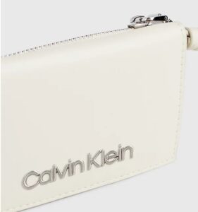 CALVIN KLEIN – Portafoglio Donna con Zip Integrale e Borsellino Portamonete da Polso RFID Beige
