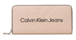 CALVIN KLEIN JEANS – Portafoglio Donna con Zip Integrale e Logo Rosa