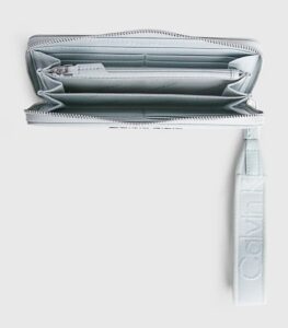 CALVIN KLEIN – Portafoglio Donna con Zip Integrale e Borsellino Portamonete da Polso RFID Pigeon