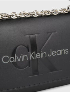 CALVIN KLEIN JEANS – Borsa Donna Sculpted Ew Flap Conv25 Mono Nero e Logo Metallico