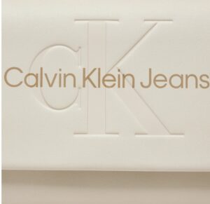 CALVIN KLEIN JEANS – Borsa Donna Sculpted Ew Flap Wichain25 Mono Ecrù