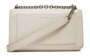 CALVIN KLEIN JEANS – Borsa Donna Sculpted Ew Flap Wichain25 Mono Ecrù