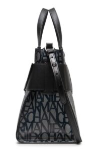 ARMANI EXCHANGE – Borsa Donna Tote Media con Dettaglio a Contrasto Nero/Beige
