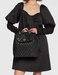 ARMANI EXCHANGE – Zaino Donna a Coulisse con Clip Magnetica Nero