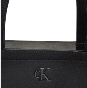 CALVIN KLEIN JEANS – Borsa Donna Minimal Monogram Slim Tote34 Nero/Shiny Gunmetal