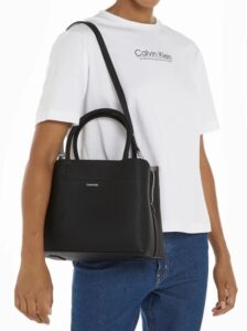 CALVIN KLEIN JEANS – Borsa Donna Business Medium Tote Saffiano Nero