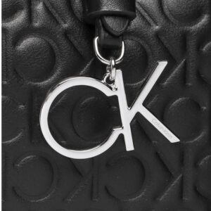 CALVIN KLEIN JEANS – Borsa Donna Ck Must Shopper Mid Embossed Mono Nero