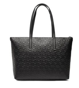 CALVIN KLEIN JEANS – Borsa Donna Ck Must Shopper Mid Embossed Mono Nero