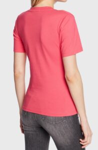 CALVIN KLEIN JEANS – T-Shirt Donna Slim Fit Scollo a V Rosa