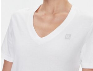 CALVIN KLEIN JEANS – T-Shirt Donna Embro Badge Bianco