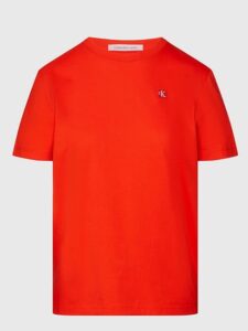 CALVIN KLEIN JEANS – T-Shirt Donna in Cotone con Stemma Rosso