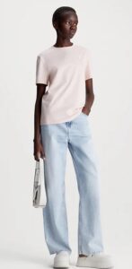 CALVIN KLEIN JEANS – T-Shirt Donna in Cotone con Stemma Rosa Seppia