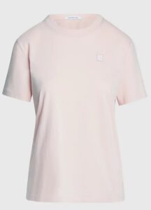 CALVIN KLEIN JEANS – T-Shirt Donna in Cotone con Stemma Rosa Seppia