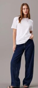 CALVIN KLEIN JEANS – T-Shirt Donna in Cotone con Stemma Bianco