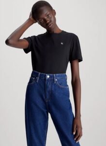 CALVIN KLEIN JEANS – T-Shirt Donna in Cotone con Stemma Nero