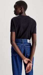 CALVIN KLEIN JEANS – T-Shirt Donna in Cotone con Stemma Nero