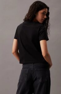 CALVIN KLEIN JEANS – T-Shirt Donna Corta Monogram Nero