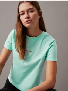 CALVIN KLEIN JEANS – T-Shirt Donna Corta Monogram Blue Tint