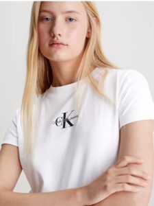 CALVIN KLEIN JEANS – T-Shirt Donna Corta Monogram Bianco