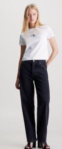 CALVIN KLEIN JEANS – T-Shirt Donna Corta Monogram Bianco