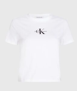 CALVIN KLEIN JEANS – T-Shirt Donna Corta Monogram Bianco