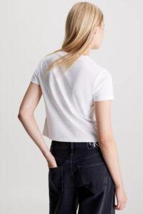 CALVIN KLEIN JEANS – T-Shirt Donna Corta Monogram Bianco
