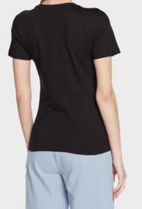 CALVIN KLEIN JEANS – T-Shirt Donna Manica Corta con Logo Stripe Nero