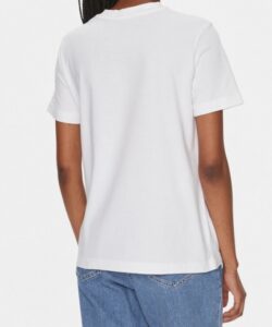 CALVIN KLEIN JEANS – T-Shirt Donna Manica Corta con Logo Centro Petto Bianco
