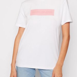 CALVIN KLEIN JEANS – T-Shirt Donna Hero Logo Tee Bianco/Rosa Soft