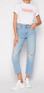 CALVIN KLEIN JEANS – T-Shirt Donna Hero Logo Tee Bianco/Rosa Soft
