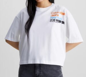 CALVIN KLEIN JEANS – T-Shirt Donna Relaxed Organic Cotton Bianco