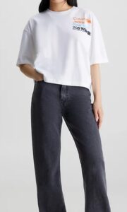CALVIN KLEIN JEANS – T-Shirt Donna Relaxed Organic Cotton Bianco
