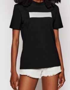 CALVIN KLEIN JEANS – T-Shirt Donna Hero Logo Tee Nero/Bianco