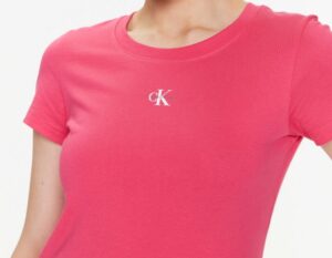 CALVIN KLEIN JEANS – T-Shirt Donna Slim Fit a Girocollo Rosa