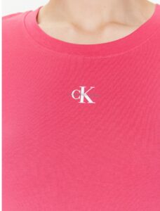 CALVIN KLEIN JEANS – T-Shirt Donna Slim Fit a Girocollo Rosa