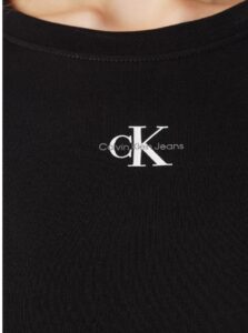 CALVIN KLEIN JEANS – T-Shirt Donna Slim Fit a Girocollo Nero