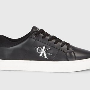 CALVIN KLEIN JEANS – Sneaker Uomo Classic Cupsole Low Laceup in Pelle Nero/Bianco