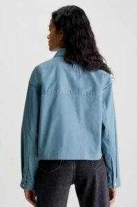 CALVIN KLEIN JEANS – Giacca Donna Camicia di Cotone Taglio Relaxed Blu Goblin