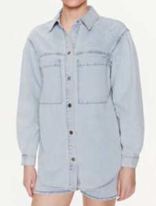 ARMANI EXCHANGE – Camicia Donna Casual Bottoni a Pressione Indigo Denim