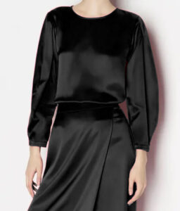 ARMANI EXCHANGE – Blusa Donna in Viscosa con Drappeggio Nero