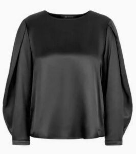 ARMANI EXCHANGE – Blusa Donna in Viscosa con Drappeggio Nero