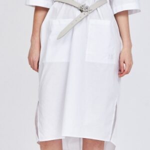 ARMANI EXCHANGE – Vestito Donna in Popeline con Spacchi Laterali sul Fondo Bianco
