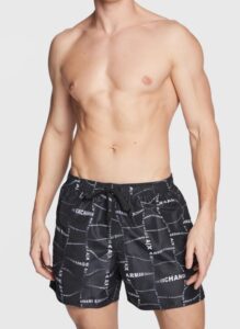 ARMANI EXCHANGE – Costume Uomo Pantaloncini da Bagno Nero/Distort Allow